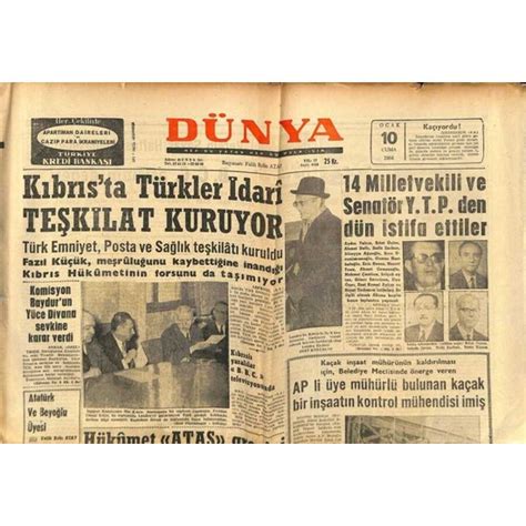 Gökçe Koleksiyon Dünya Gazetesi 10 Ocak 1964 Halide Edip Fiyatı