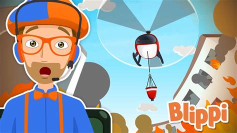 Blippi Fire Helicopter Song - Fires are dangerous and you need special vehicles to ...