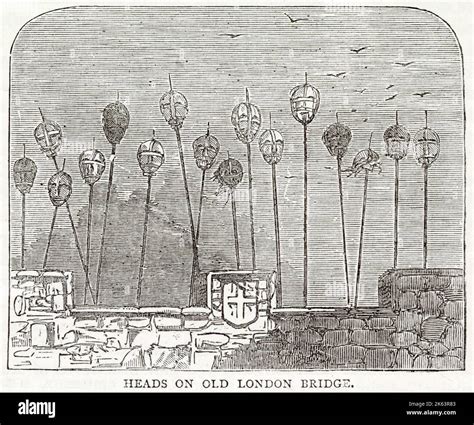 Old london bridge heads hi-res stock photography and images - Alamy