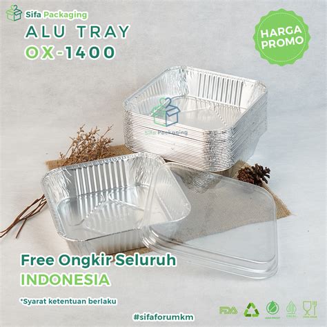 Jual Alumunium Foil Tray Cup OX 1400 Tutup Lasagna Macaroni Schotel