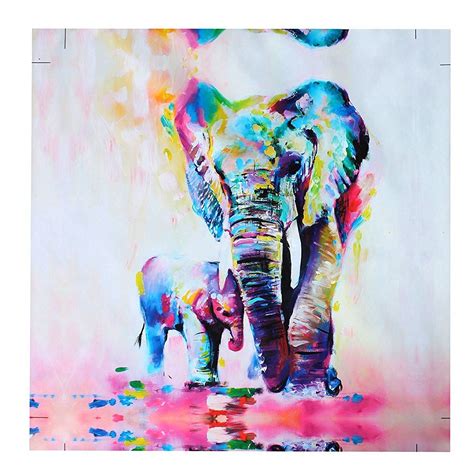 Mohoo X Cm Watercolor Elephant Oil Colorful Modern Abstract Art