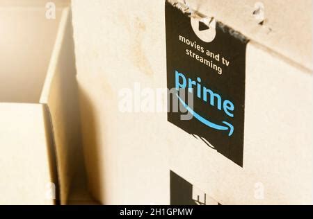 Amazon Prime Label On A Printed On Cardboard Box Or Parcel Security