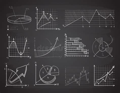 Hand Drawn Finance Business Charts Diagrams Pie Graph Doodle Vector