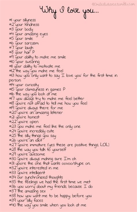 List Of Reasons Why I Love You Tumblr