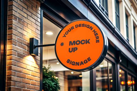 Free Circular Shop Sign Mockup Mockuptree