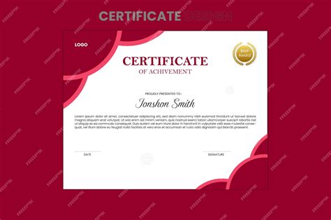 Premium Vector A Red And Gold Certificate For A Certificate Of