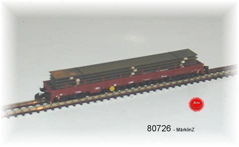 Märklin 80726 Spur Z Flachwagen beladen mit Stahlplatten Sondermodell