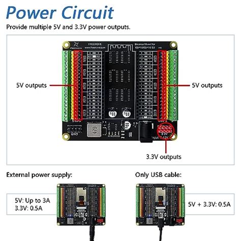 Freenove Breakout Board For ESP32 ESP32 S3 WROVER WROOM Terminal