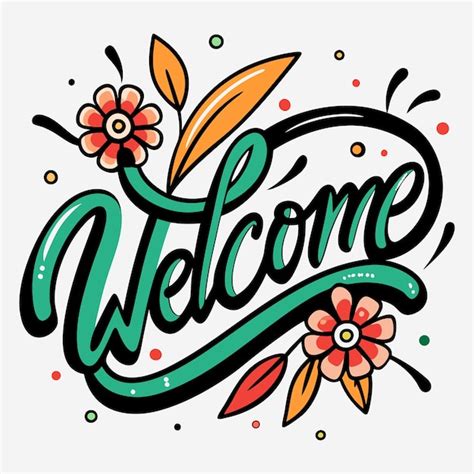 Premium Vector Welcome Lettering Logo Vector Art Illustration
