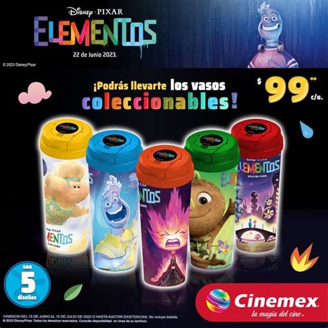 Elemental En Cinemex Tiene 5 Vasos Coleccionables Con Un Precio