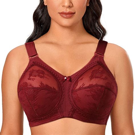 Women S Plus Size Minimizer Sleep Unlined Full Coverage Lace Wirefree Bra 50b