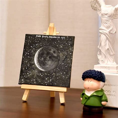 Customized Star Moon Phase Oil Painting The Night You Were Born New