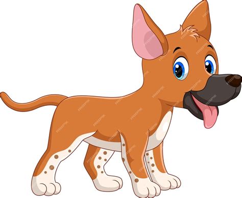 Premium Vector Cartoon Fanny Dog On White Background