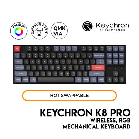 Keychron K8 Pro QMK Mechanical Keyboard TKL Wired Bluetooth RGB Hot Swap QMK VIA Lazada PH