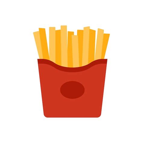 Premium Vector French Fries In Red Box Paper Container With Salty