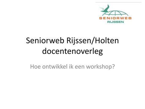 Hoe Ontwikkel Ik Een Workshop Ppt