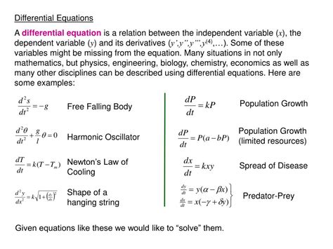 Ppt Numerical Solutions Of Differential Equations Powerpoint