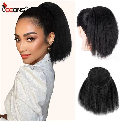 Yaki Kinky Straight Proximity Wstring Ponytail Cheveux Naturels Queue