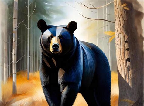 Premium Photo | Digital painting of a bear in the forest digital painting of a bear