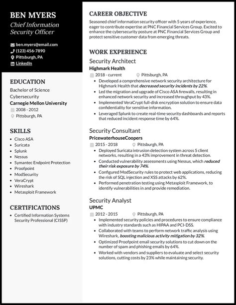 15 Cyber Security Resume Examples Templates