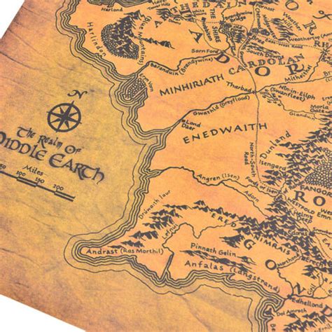 Top Pc Kraft Paper Posters Of Rings Middle Earth Map Vintage Art Wall