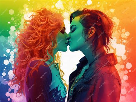 Premium AI Image | Two woman kissing each other with a splash of the