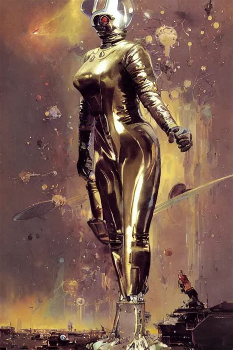 Pulp Scifi Fantasy Illustration Full Body Portrait Of Stable