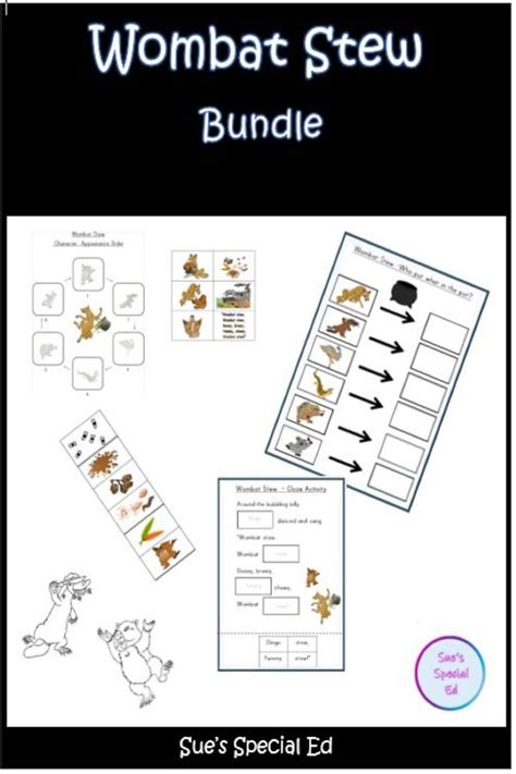 Wombat Stew Literacy Pack Special Education And K 1 Mainstream