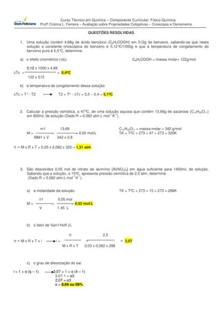 Av Resolvida Crioscopia E Osmoscopia Pdf