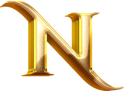 3D Gold Effect Letter N 21054625 PNG