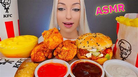 Asmr Eating Kfc Fried Chicken Burger Cheese Fries Pie 바삭한 후라이드 치킨