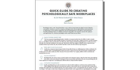 Creating Psychologically Safe Workplaces WELCOA