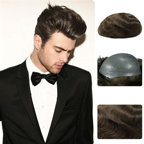 Zakya Mens Hair System 100 European Human Hair All V Looped Men S Hair Toupee 0