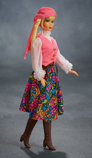 Hair Fair Blonde Barbie Doll Wearing Festival In Vintage Barbie Clothes Barbie Clothes