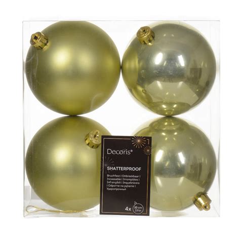 Lot de 4 boules de Noël D100 mm Alpine Pistache Boule et déco de