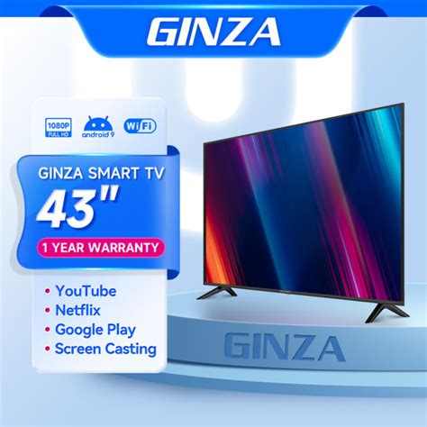 GINZA GINZA Smart TV 43 Inches FHD LED TV Android TV Flat Screen Smart ...