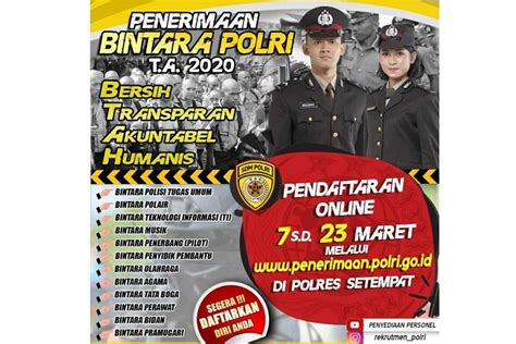 Polri Buka Penerimaan Bintara 2020 Ini Cara Daftar Hingga Syaratnya