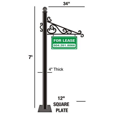 Wrought Iron Sign Holder Above Ground Mounting – BC Site Service