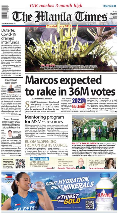 The Manila Times Front Page April 09 2022 The Manila Times