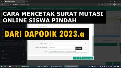 Cara Cetak Surat Mutasi Siswa Secara Online Dapodik A Youtube