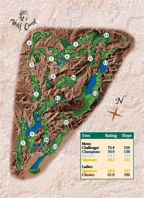 Course Layout Wolf Creek Golf Las Vegas Nevada Mesquite Courses