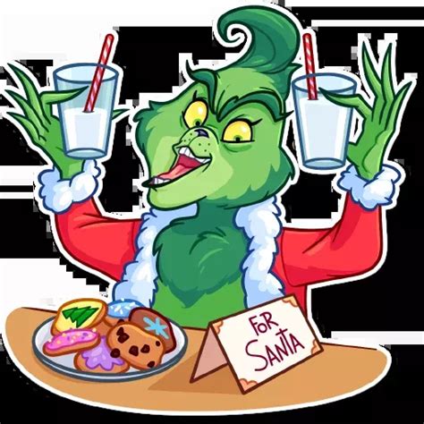 Grinch Telegram Stickers Гринч Рождественские картины Рисунки