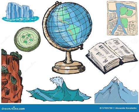 Geography Related Objects Stock Illustration Image 57905788