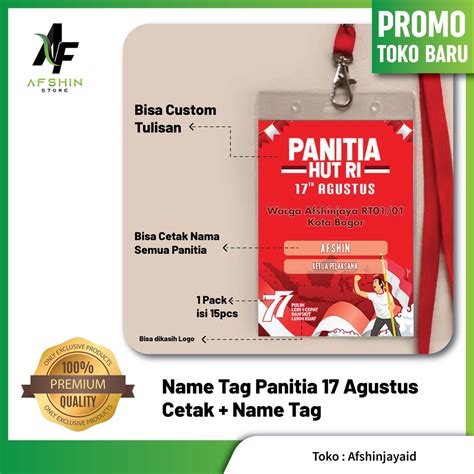 Jual Name Tag Panitia Shopee Indonesia Riset