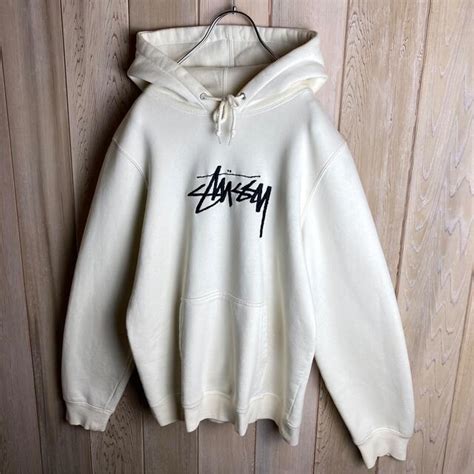 39％割引グレイ系l最高の品質 人気 Stussy ステューシー スウェットパーカー スクリプトロゴ グレー パーカー トップスグレイ系l