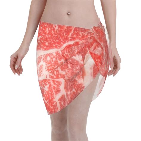 Coaee Beef Steaks Women S Short Sarongs Beach Wrap Sheer Bikini Wraps