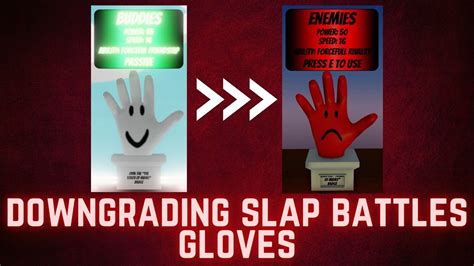 Downgrading Slap Battles Gloves - Roblox Slap Battles - YouTube