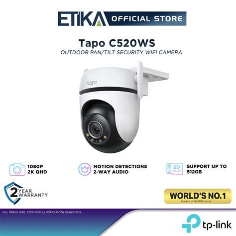 TP Link Tapo C520WS Outdoor Pan Tilt Security Wi Fi Camera IP66