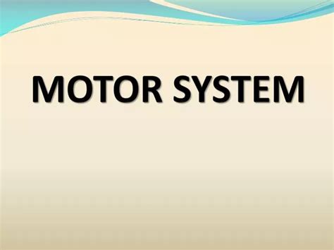 Ppt Motor System Powerpoint Presentation Free Download Id2186580