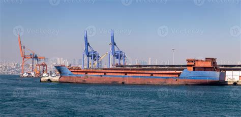 Cargo Ship in Port 10293829 Stock Photo at Vecteezy